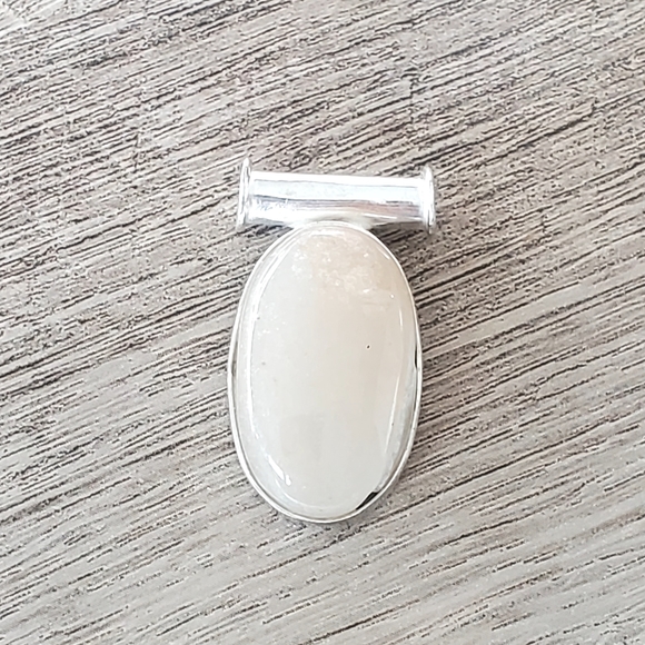 Handmade Rose Quartz Gemstone Set in 925 Sterling Silver Pendant 1.38", NWT - Picture 4 of 11